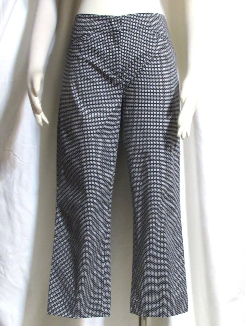 New Women's Ladies J. JILL Black & White Stretch Blend Capris Crop Pants 6 $94